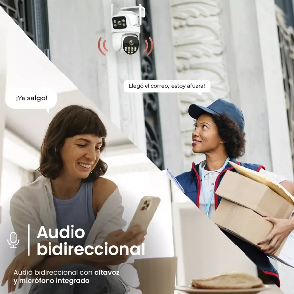 Camara Seguridad Wifi Domo Doble Exterior Vision Nocturna Color Blanco Smart Tech P9-6MP - Image 7